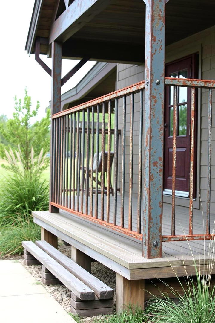 Weathered Steel Appeal - 21 Porch Railing Ideas