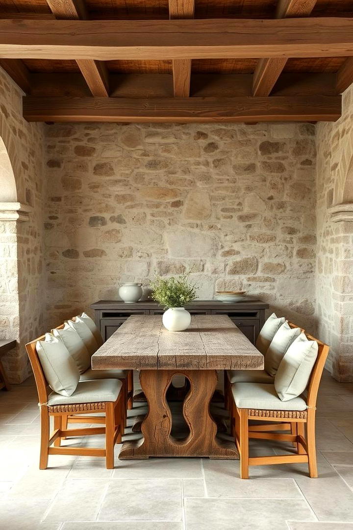 Weathered Stone Elements - 21 French Country Dining Room Ideas