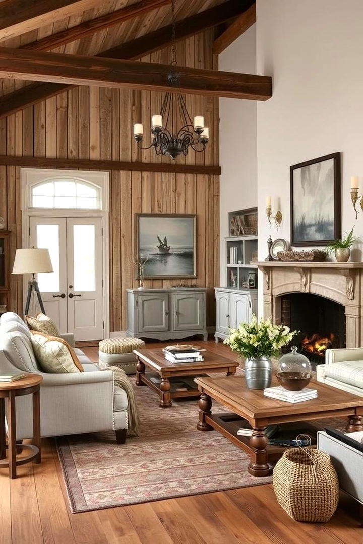 Weathered Wood Warmth - 21 French Country Living Room Ideas