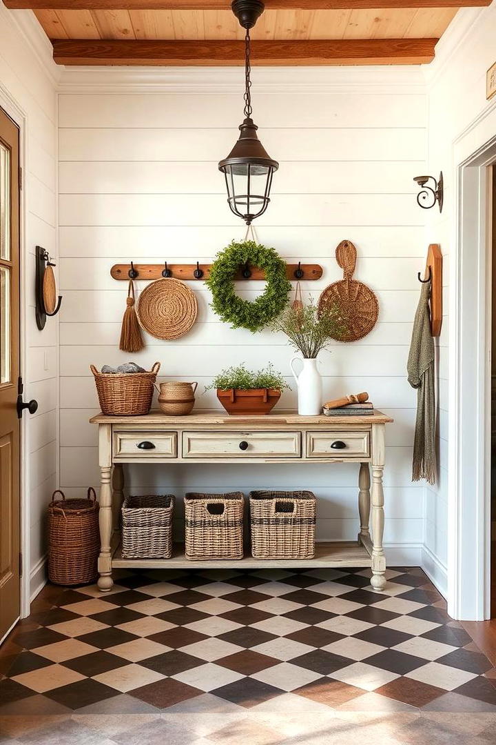 Welcoming Farmhouse Entryway - 21 Farmhouse Decor Ideas