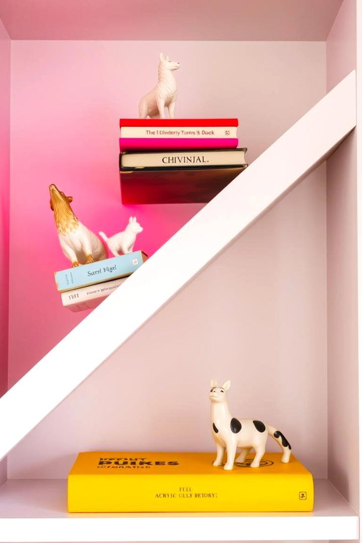 Whimsical Arrangement Flair - 30 Bookshelf Decor Ideas