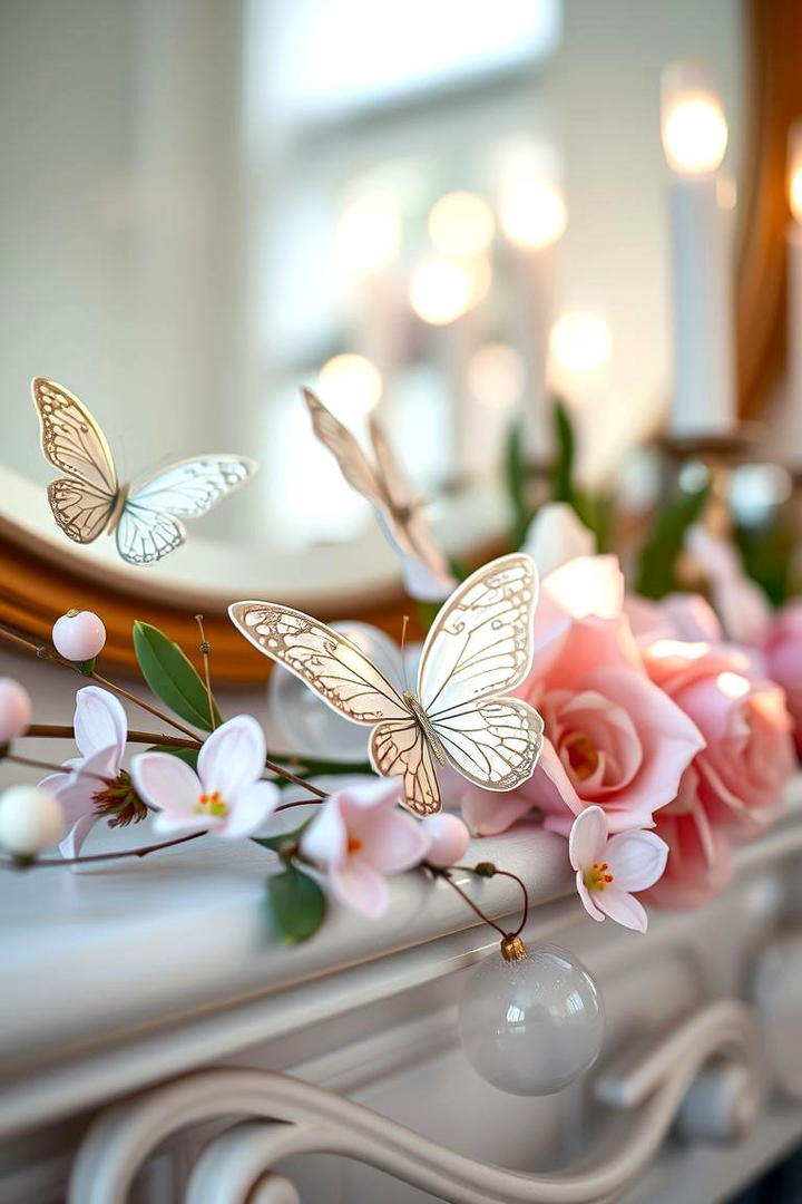 Whimsical Butterfly Motif - 30 Spring Mantel Decor Ideas