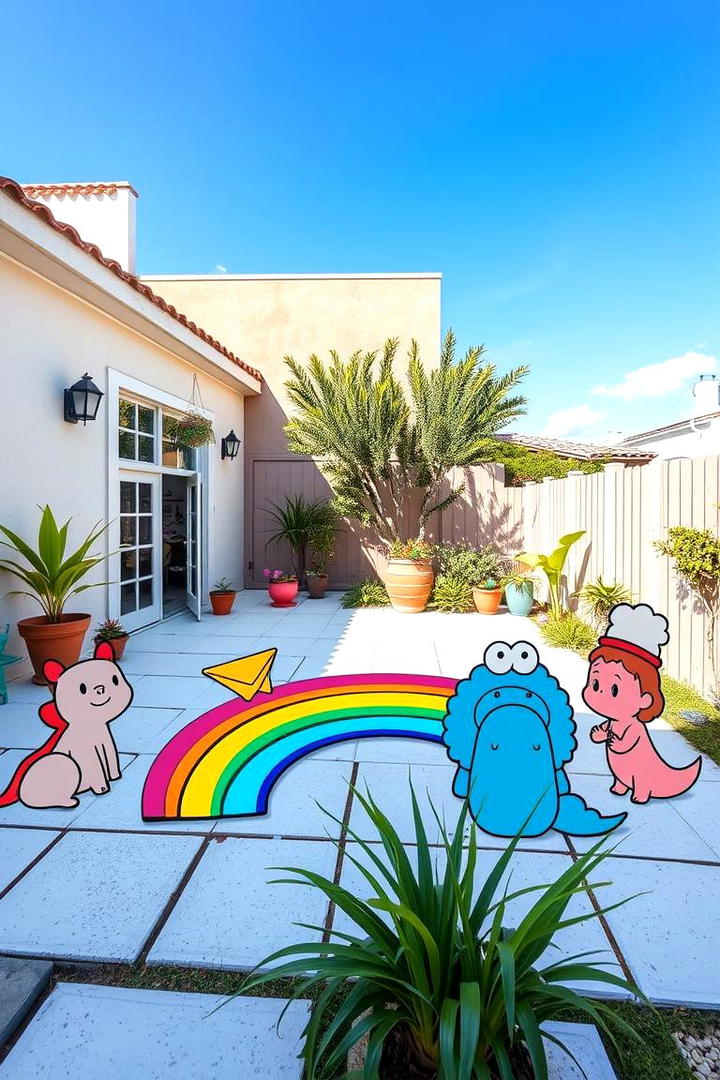 Whimsical Cartoon Themes - 30 Painted Concrete Patio Ideas