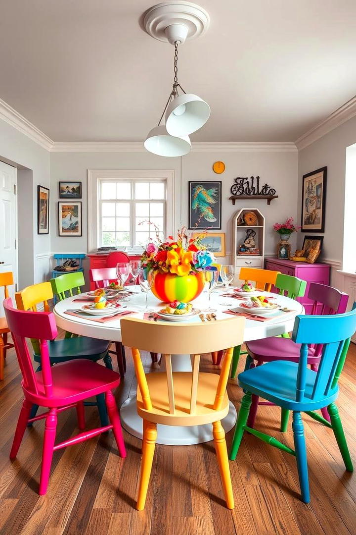 Whimsical Colorful Accents - 21 Dining Room Table Decor Ideas