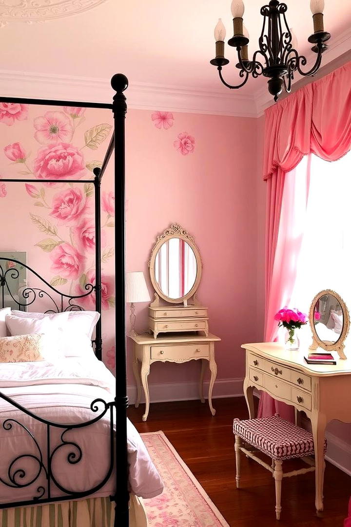 Whimsical Floral Motifs - 30 Bedroom Accent Wall Ideas