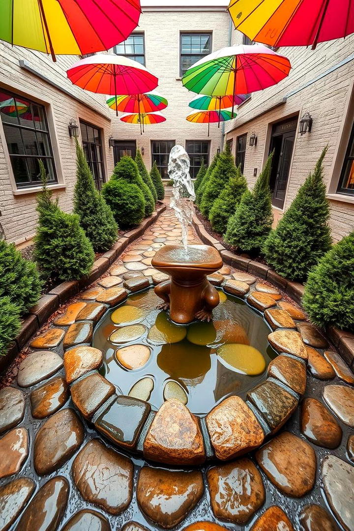 Whimsical Fountain Courtyard - 21 Courtyard Ideas