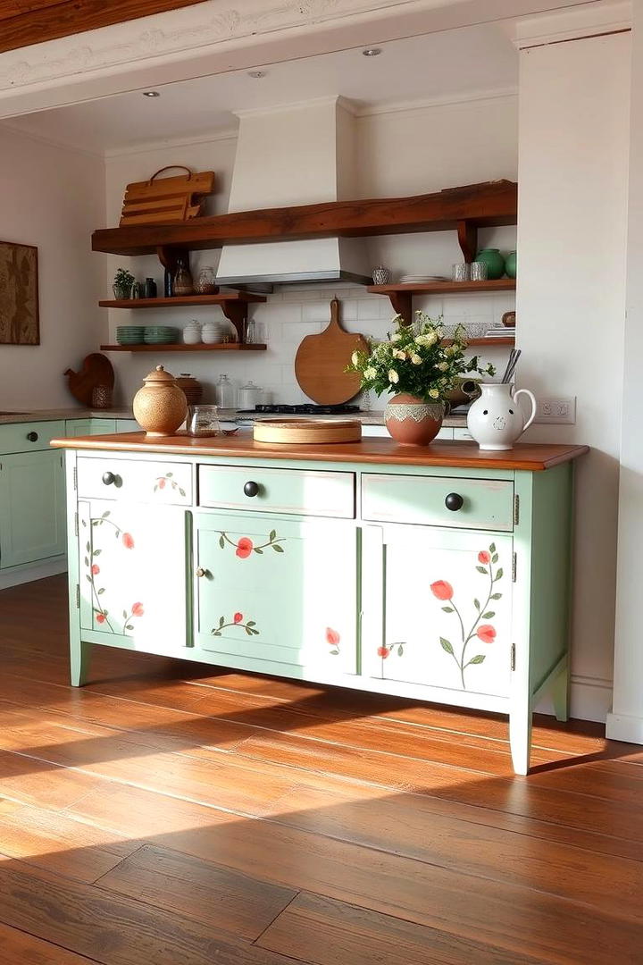 Whimsical Painted Sideboard Charm - 30 Painted Furniture Ideas