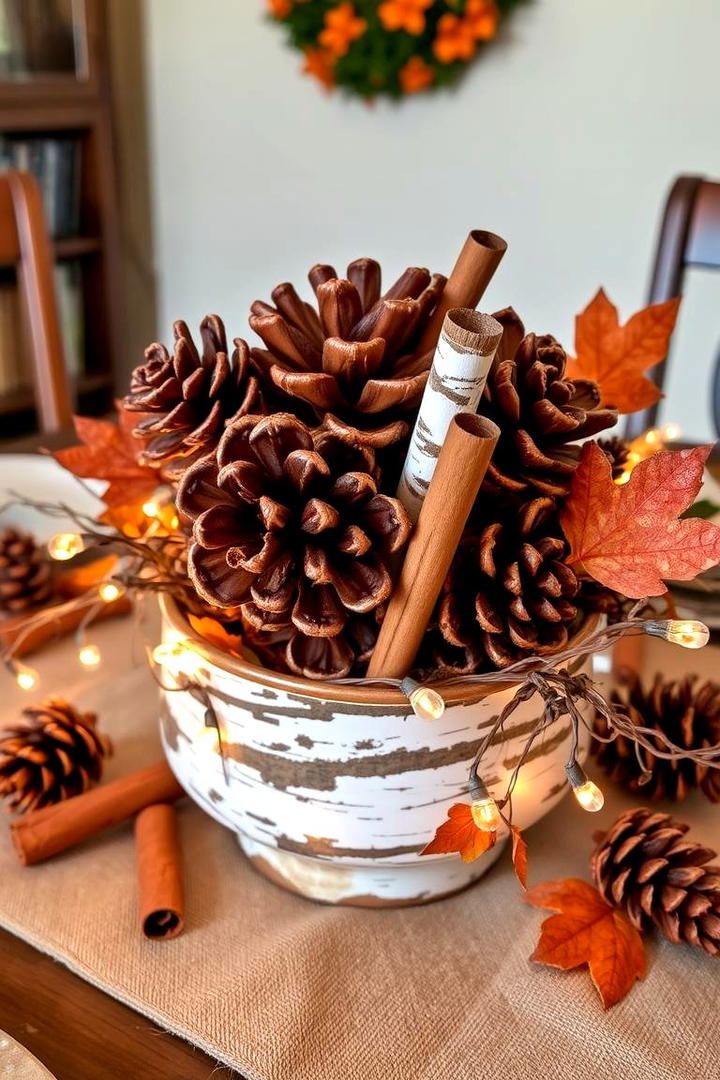 Whimsical Pinecone Arrangements - 30 Rustic Wedding Centerpieces