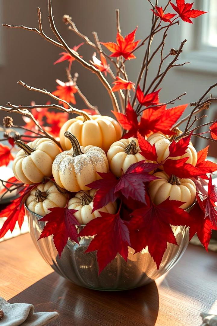 Whimsical Pumpkin Arrangement - 21 Thanksgiving Centerpiece Ideas