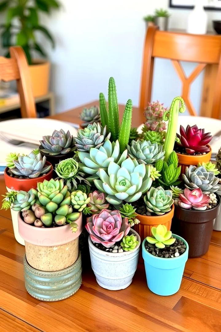 Whimsical Succulent Garden - 21 Dining Table Centerpiece Ideas