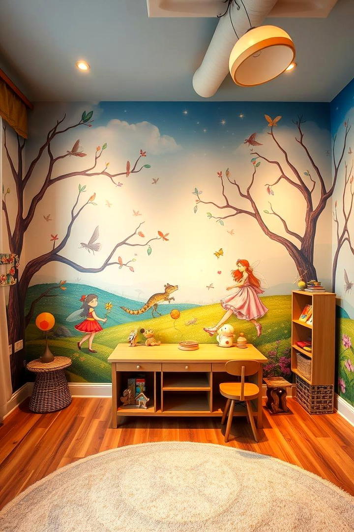 Whimsical Wall Murals - 21 Kids Room Ideas