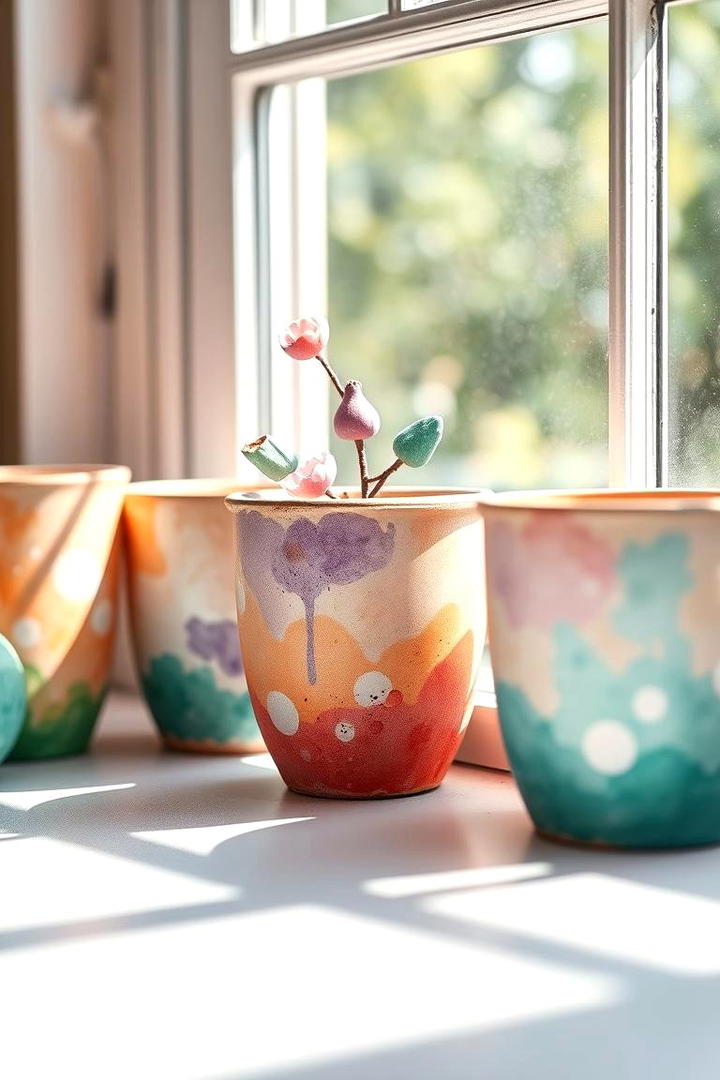 Whimsical Watercolor Wonders - 21 Painted Pot Ideas