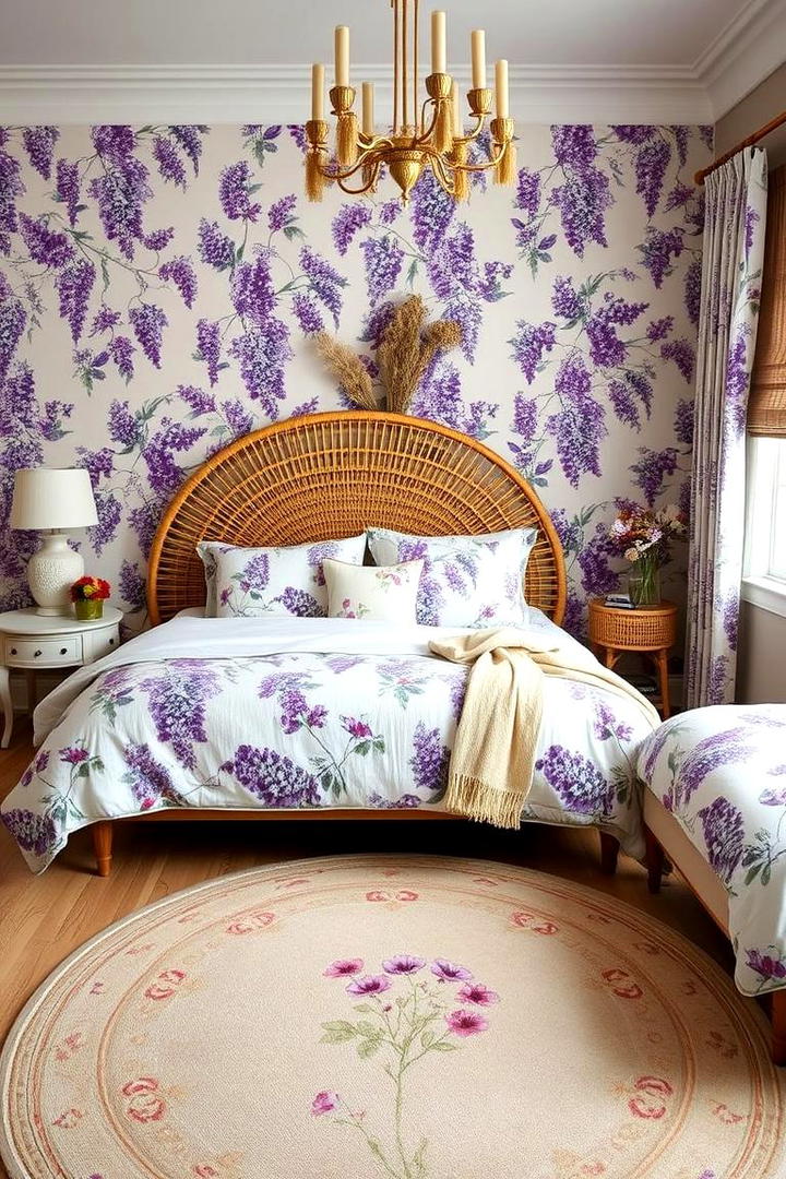 Whimsical Wisteria Wonder - 30 Purple Bedroom Ideas