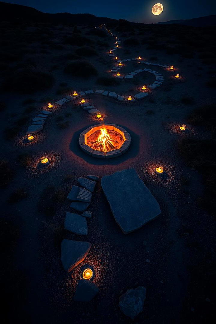 Winding Stone Fire Pit Pathway - 30 Stone Fire Pit Ideas