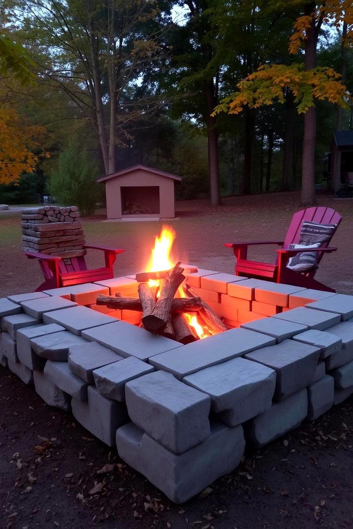 Wood Fueled Authentic Square Fire Pit - 30 Square Fire Pit Ideas