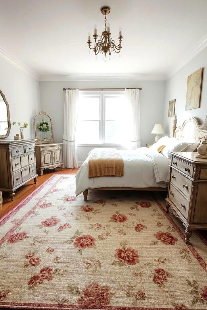 Worn In Area Rugs Appeal - 30 Shabby Chic Bedroom Ideas