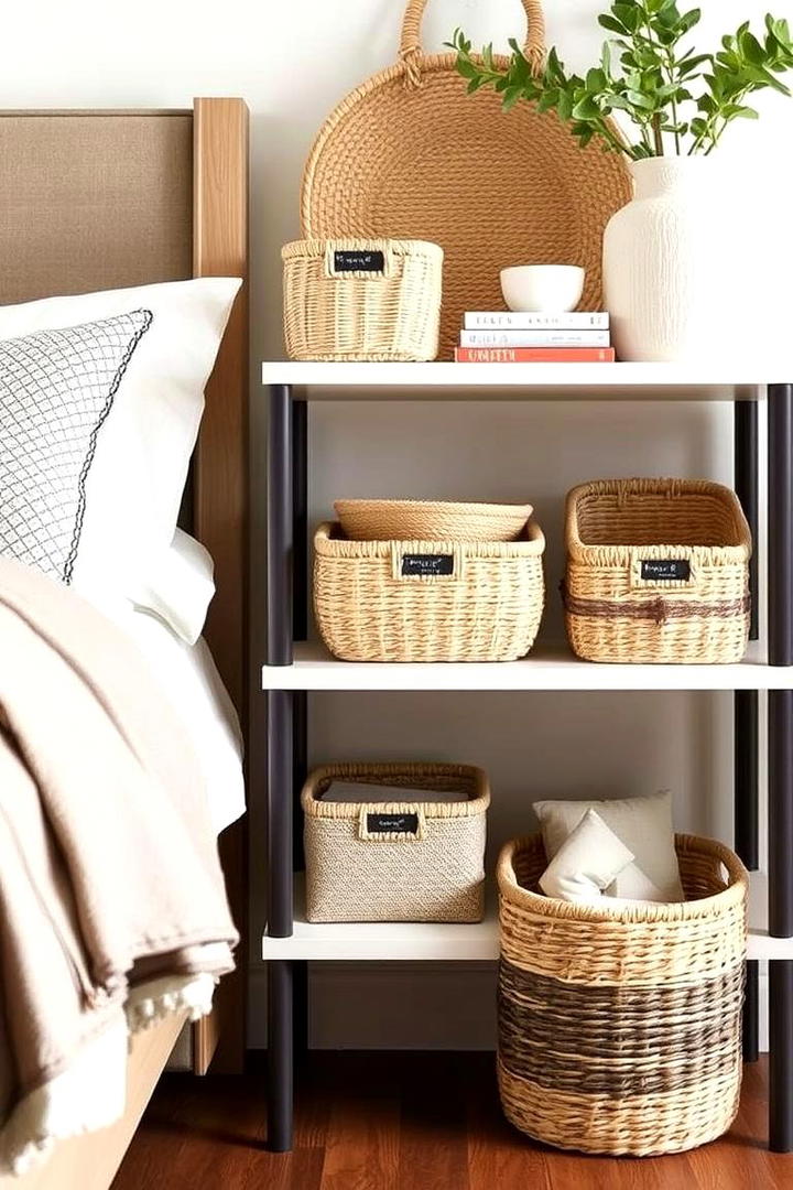 Woven Basket Storage - 21 earthy bedroom ideas