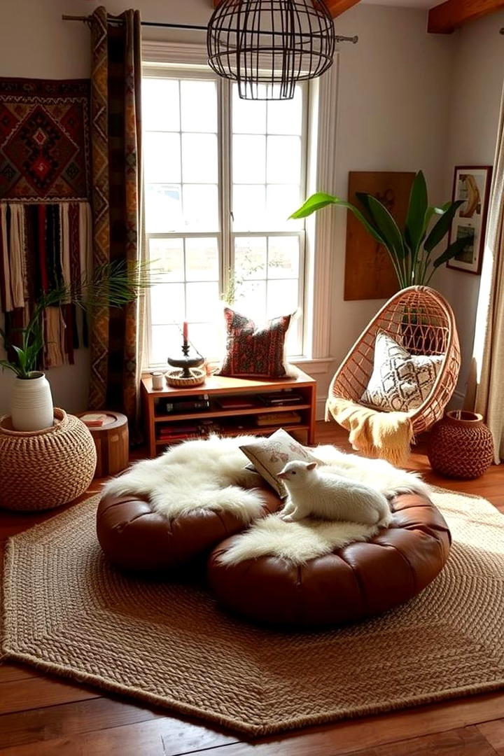 Woven Rug Wonders - 30 Boho Living Room Ideas