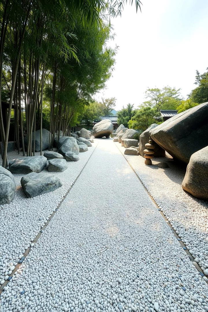 Zen Inspired Pebble Path - 30 Garden Path Ideas