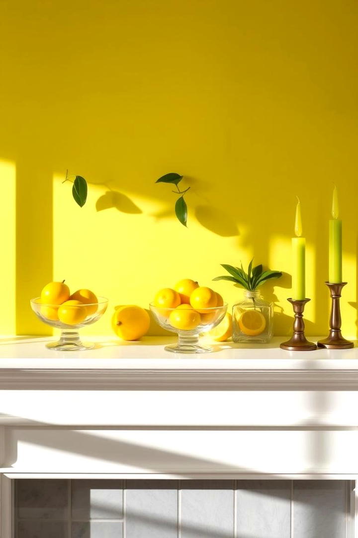 Zesty Citrus Display - 30 Spring Mantel Decor Ideas