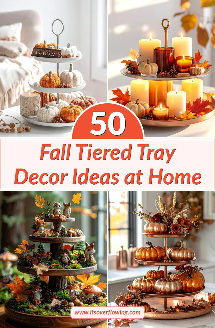 50 Fall Tiered Tray Decor Ideas at Home