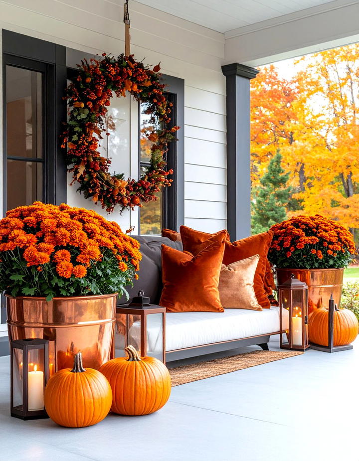 Amber and Copper Warmth - 50 modern fall porch decor ideas