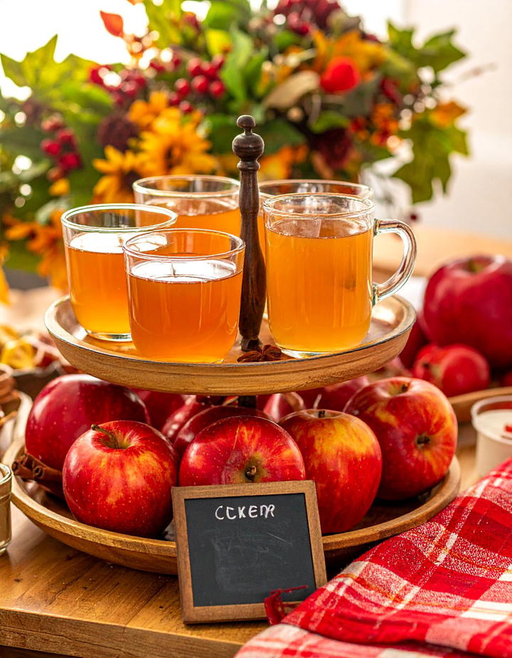 Apple Cider Station - 50 fall tiered tray decor ideas