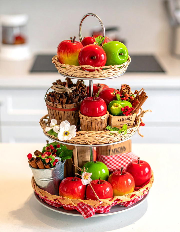 Apple Orchard Display - 50 fall tiered tray decor ideas