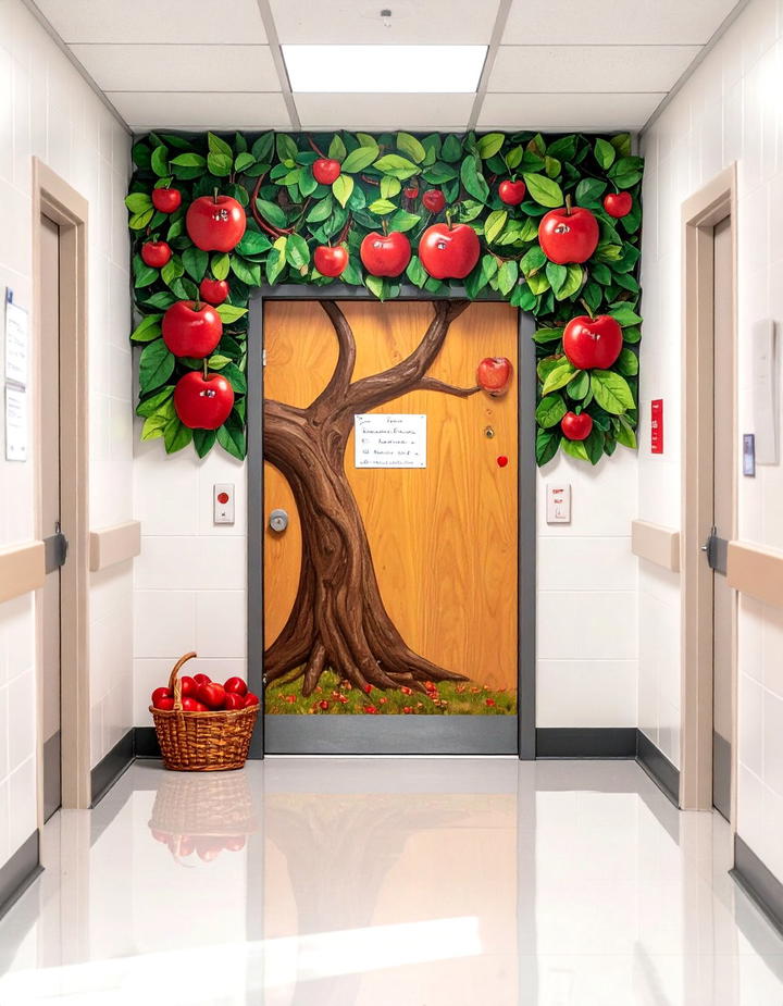 Apple Orchard Tree Door - 50 fall door decor classroom ideas