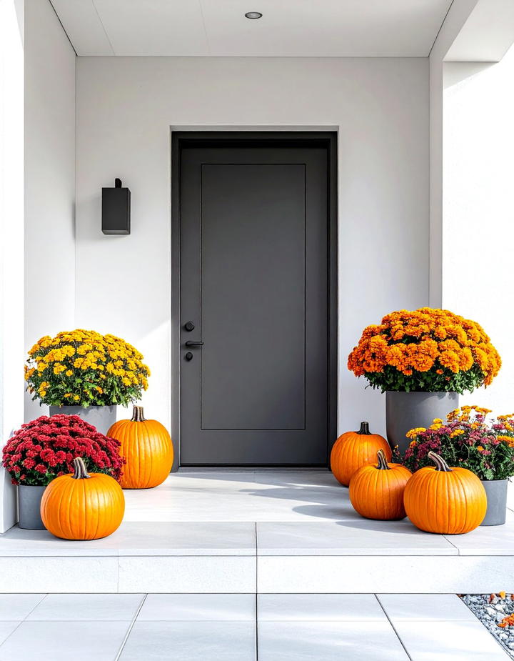 Asymmetrical Modern Arrangement Porch - 50 fall porch decor ideas