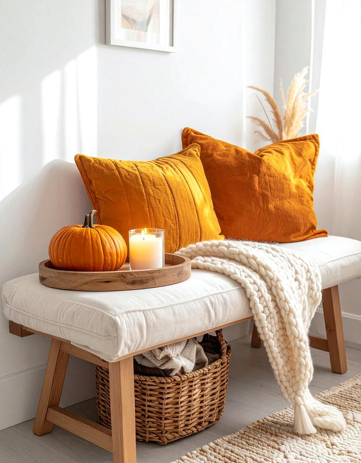 Autumn Bedroom Bench Styling - 50 fall decor ideas