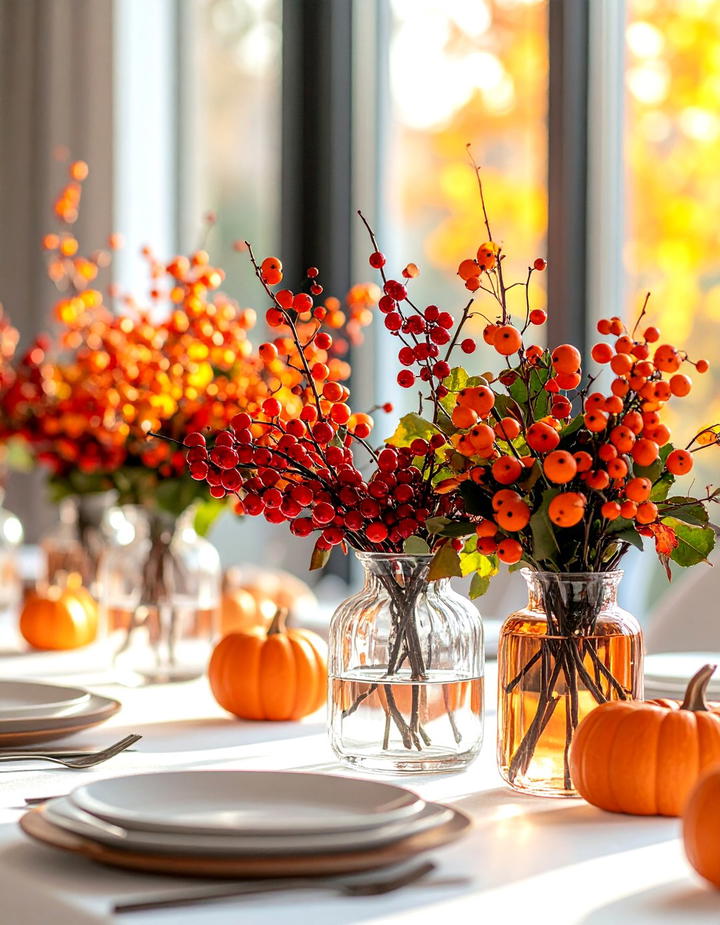 Autumn Berry Stems - 50 fall table decor ideas