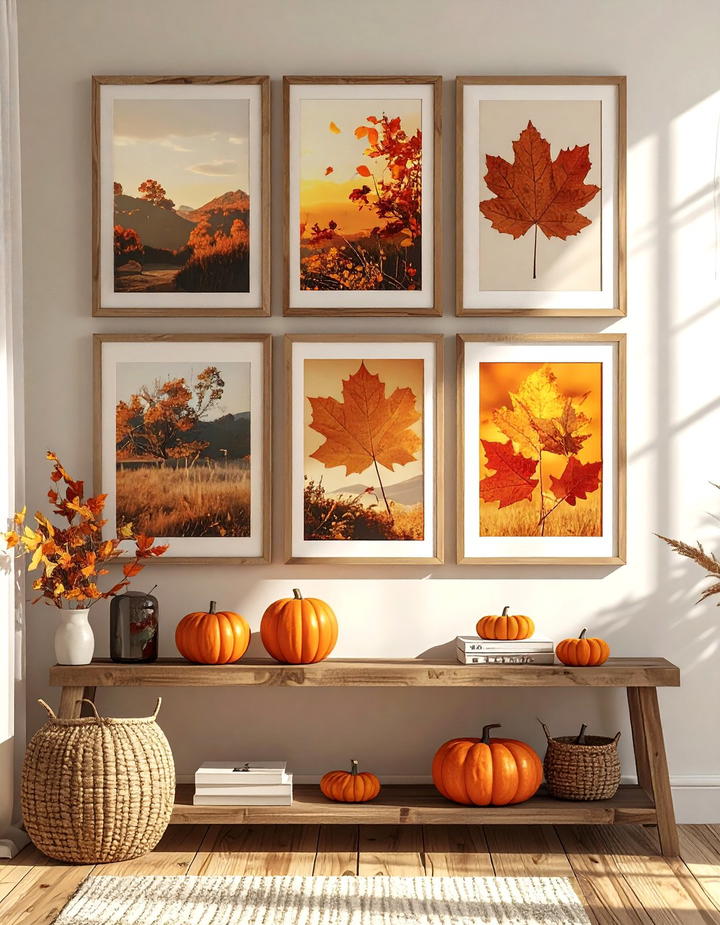 Autumn Gallery Wall Creation - 50 fall decor ideas
