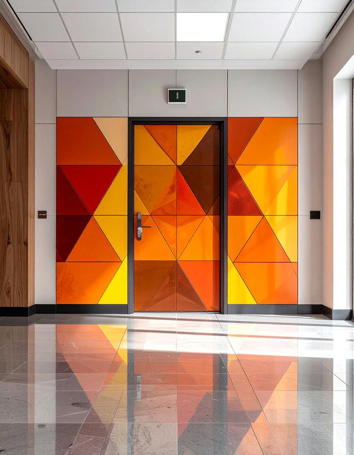 Autumn Geometric Patterns - 50 fall door decor classroom ideas