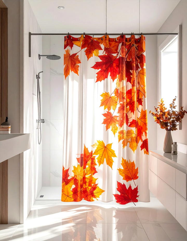 Autumn Leaf Shower Curtain - 50 fall bathroom decor ideas