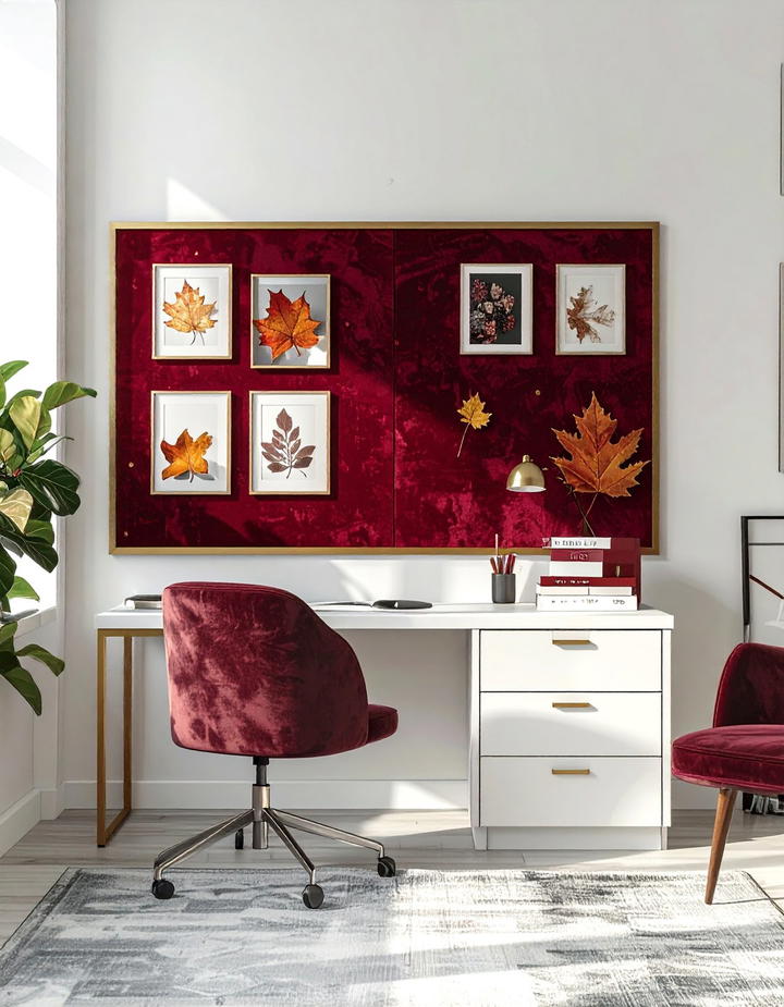 Autumn Office Memory Board - 50 fall office decor ideas