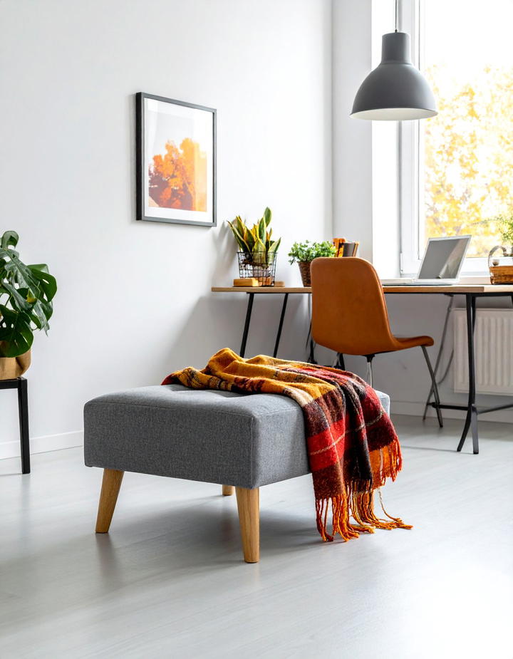 Autumn Office Ottoman Refresh - 50 fall office decor ideas