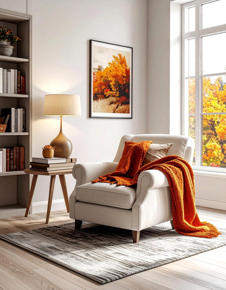 Autumn Office Reading Nook - 50 fall office decor ideas
