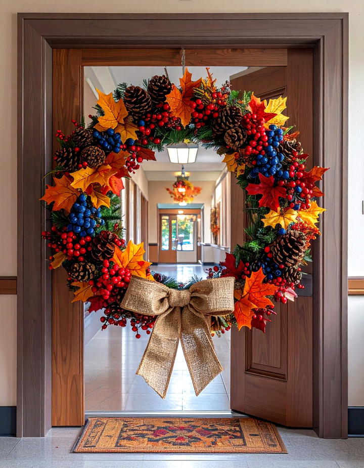 Autumn Wreath Door - 50 fall door decor classroom ideas