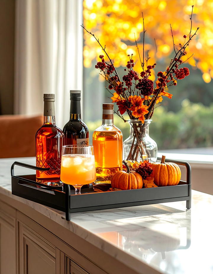 Bar Cart Autumn Entertaining Station - 50 fall decor ideas