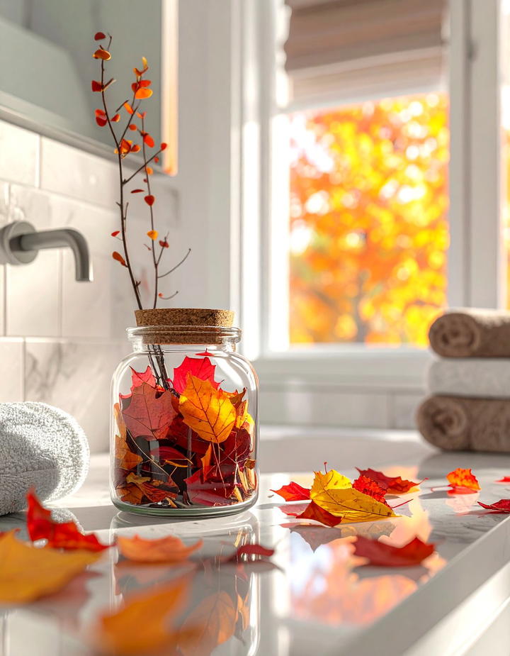 Bathroom Countertop Arrangement - 50 fall leaves decor ideas