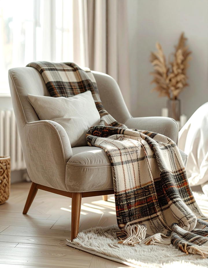 Bedroom Armchair Throw - 50 minimalist fall decor ideas