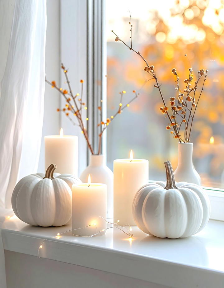 Bedroom Windowsill Autumn Arrangement - 50 fall decor ideas