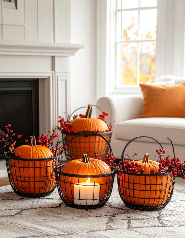 Berry Basket Hearth Collection - 50 fall fireplace decor ideas