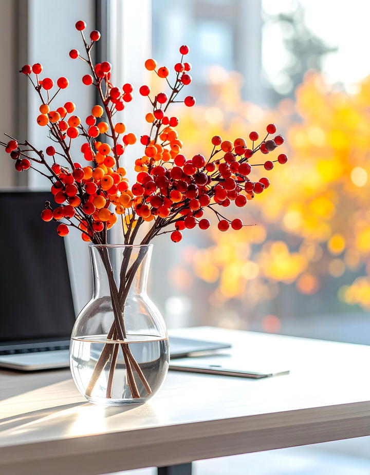 Berry Branch Office Arrangements - 50 fall office decor ideas