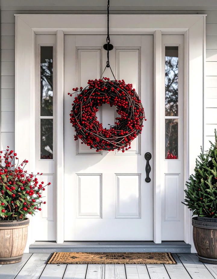 Berry and Twig Ball Accent - 50 fall front door decor ideas