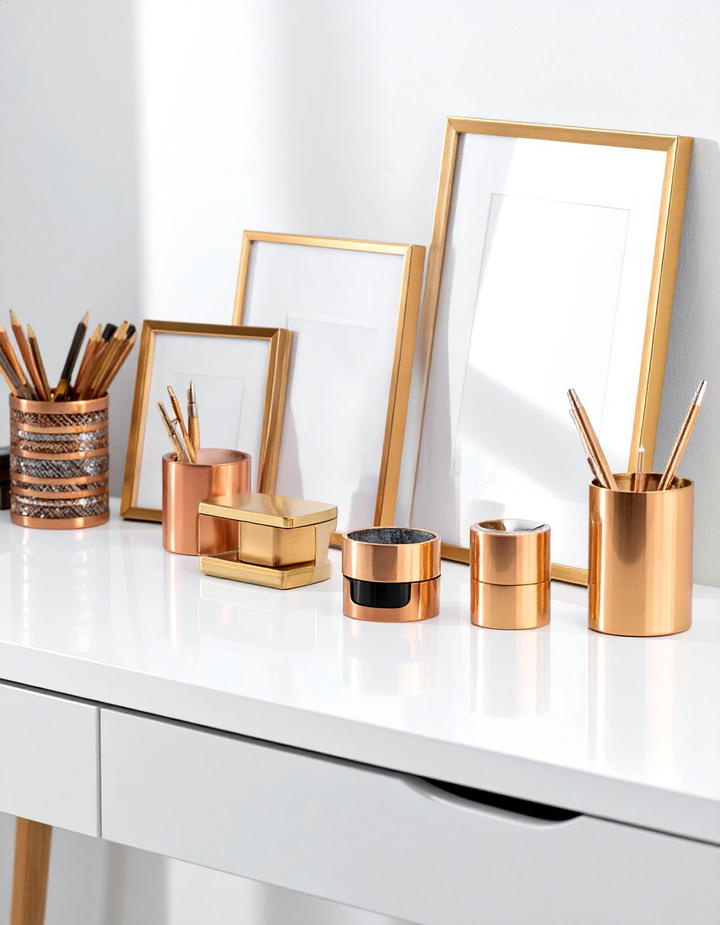 Brass and Copper Office Decor - 50 fall office decor ideas