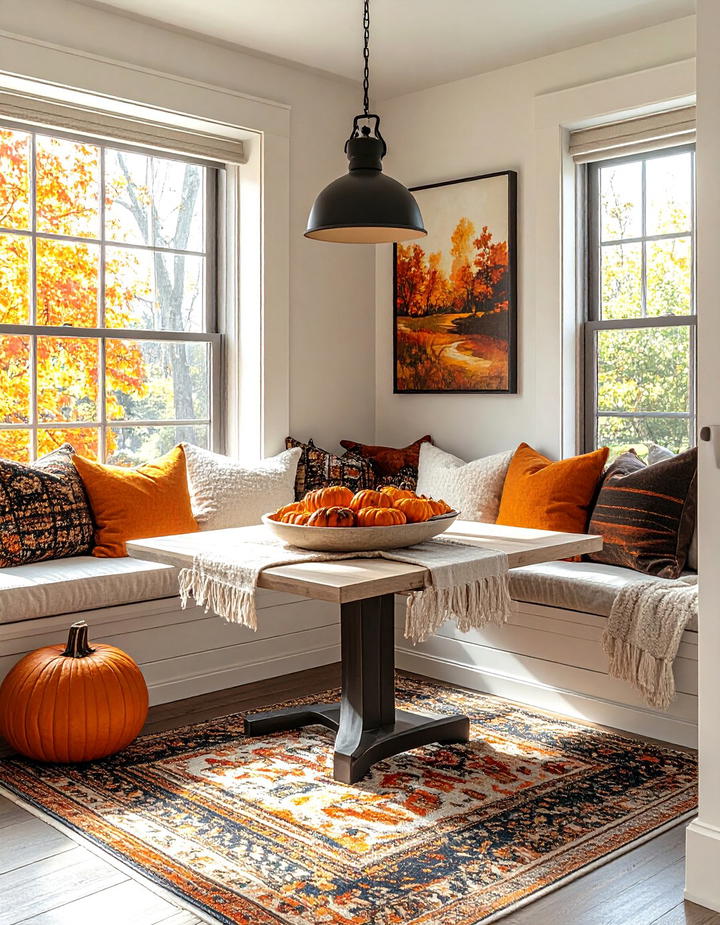 Breakfast Nook Autumn Comfort - 50 fall decor ideas
