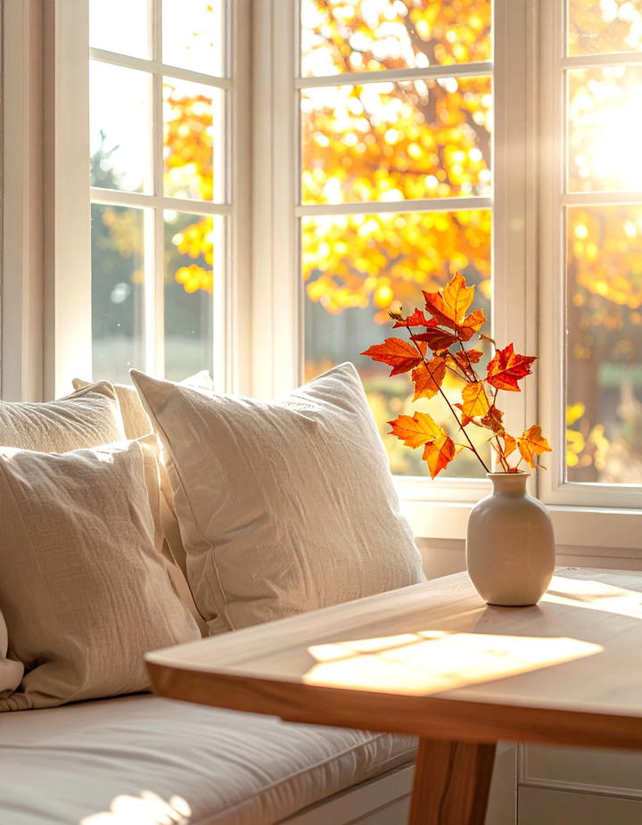 Breakfast Nook Bench - 50 minimalist fall decor ideas