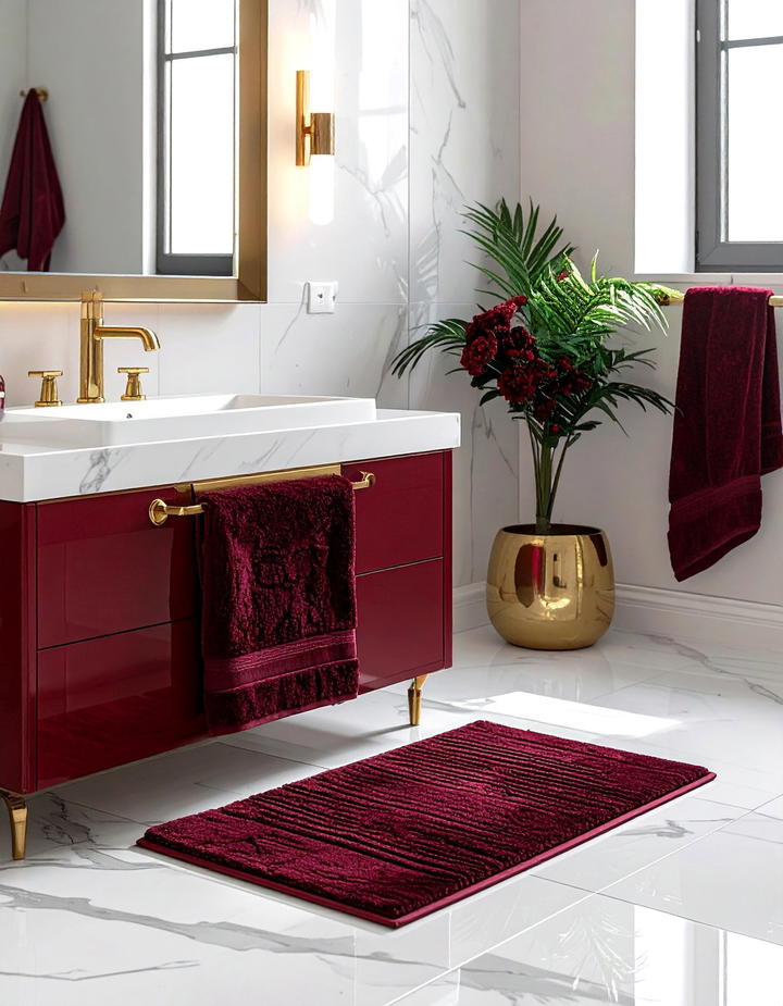Burgundy Color Scheme - 50 fall bathroom decor ideas